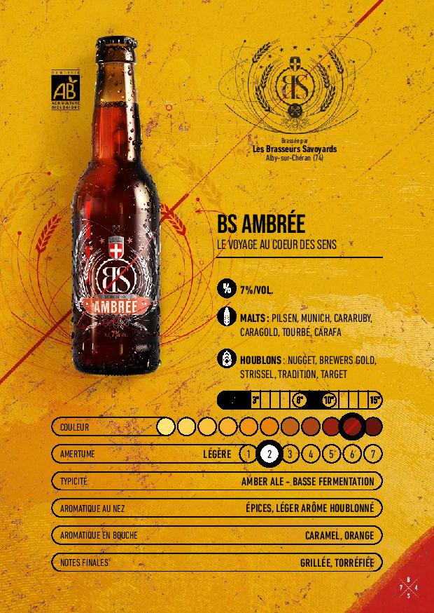 Bière Ambré BIO - Gamme BS des Brasseurs Savoyards