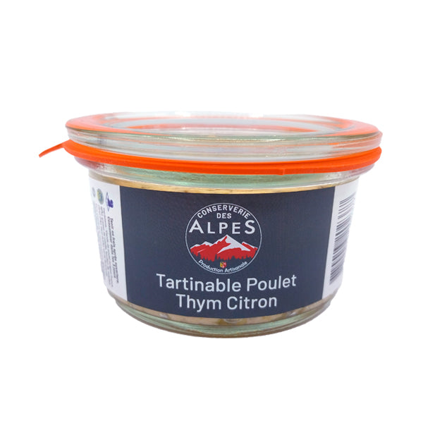 Tartinable de poulet thym citron de 100g Artisanale