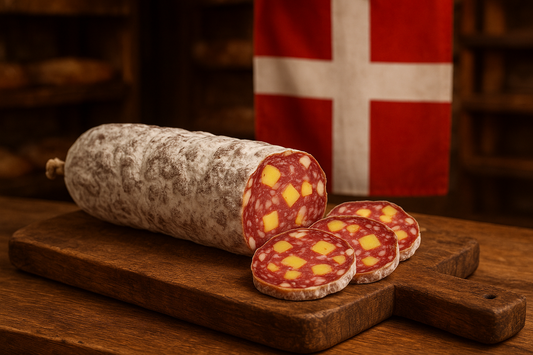 saucisson au comte avec le drapeau de haute savoie